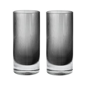 Ferm Living Ripple Highball Glas 2 stk. Smoke