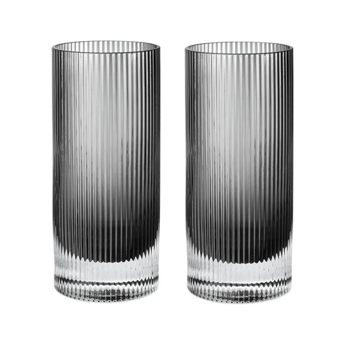 Ferm Living Ripple Highball Glas 2 stk. Smoke