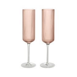 Ferm Living Ripple H�je Champagneglas 2 stk. Blush
