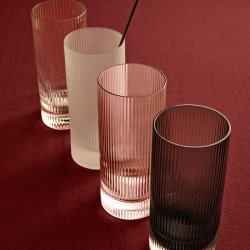 Ferm Living Ripple Highball Glas 2 stk. Blush