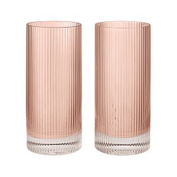 Ferm Living Ripple Highball Glas 2 stk. Blush