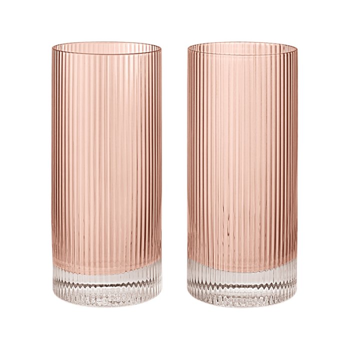 Ferm Living Ripple Highball Glas 2 stk. Blush