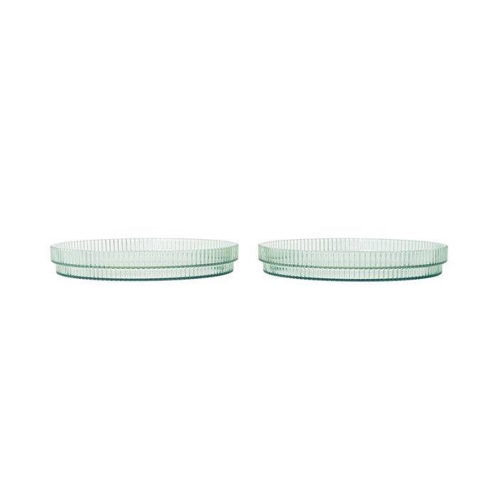 Ferm Living Ripple Kids B�rne Tallerkner 2stk Tea Green