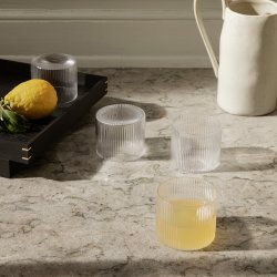 Ferm Living Ripple Lave Glas - Klar - 4 stk. 