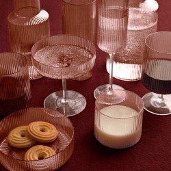 Ferm Living Ripple Lave Glas 4 stk. Blush