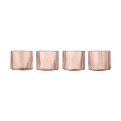 Ferm Living Ripple Lave Glas 4 stk. Blush