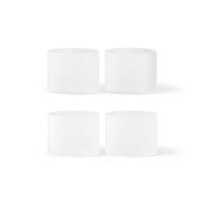 Ferm Living Ripple Lave Glas - Frosted - 4 stk.