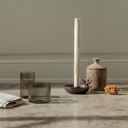 Ferm Living Ripple Lave Glas - Smoke - 4 stk.