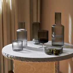 Ferm Living Ripple Lave Glas - Smoke - 4 stk.