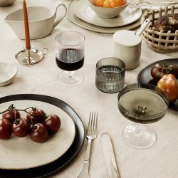 Ferm Living Ripple Lave Glas - Smoke - 4 stk.