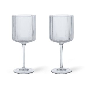Ferm Living Ripple Rdvinsglas 2 stk. Klar