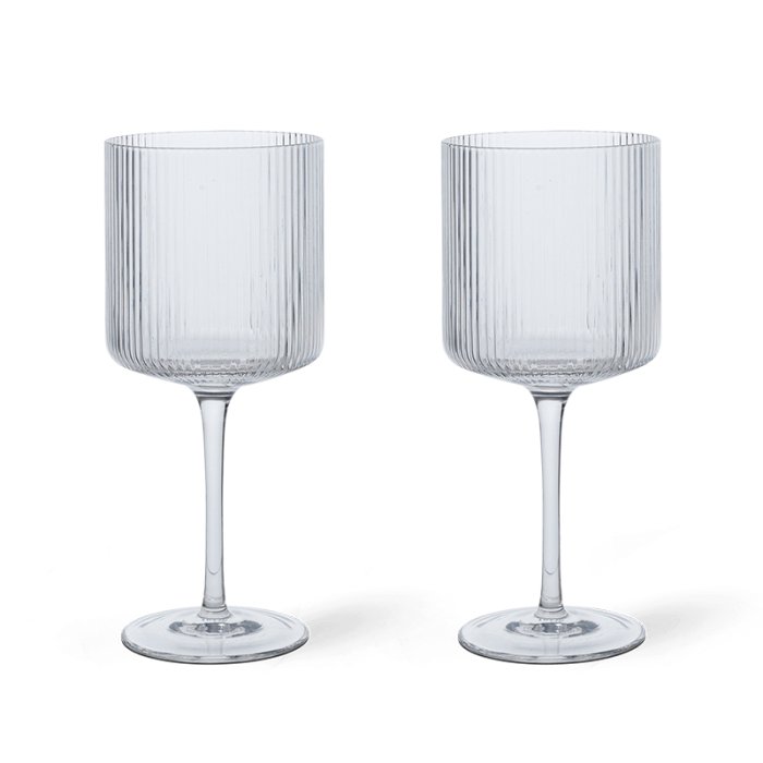 Ferm Living Ripple Rdvinsglas 2 stk. Klar