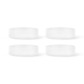 Ferm Living Ripple Serveringsskle - Frosted - 4 stk.