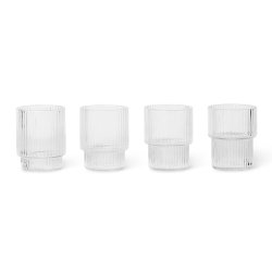 Ferm Living Ripple Sm Glas - Klar - 4 stk.