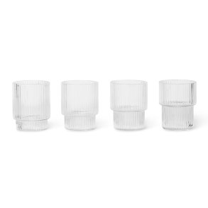 Ferm Living Ripple Sm Glas - Klar - 4 stk.