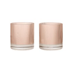 Ferm Living Ripple Tumbler Glas 2 stk. Blush