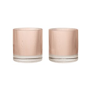 Ferm Living Ripple Tumbler Glas 2 stk. Blush