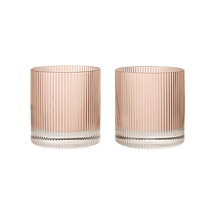 Ferm Living Ripple Tumbler Glas 2 stk. Blush