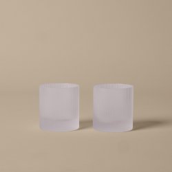 Ferm Living Ripple Tumbler Glas - Frosted - 2 stk