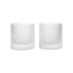 Ferm Living Ripple Tumbler Glas - Frosted - 2 stk