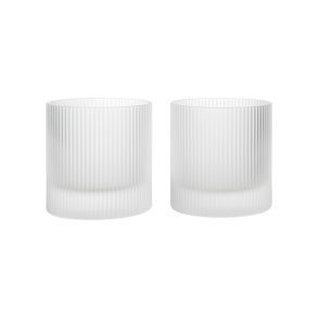 Ferm Living Ripple Tumbler Glas - Frosted - 2 stk