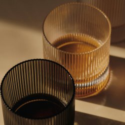 Ferm Living Ripple Tumbler Glas - Klar - 2 stk