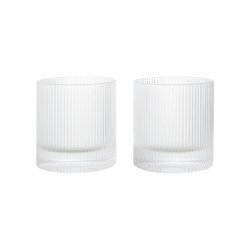 Ferm Living Ripple Tumbler Glas - Klar - 2 stk