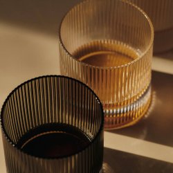 Ferm Living Ripple Tumbler Glas - Smoke - 2 stk