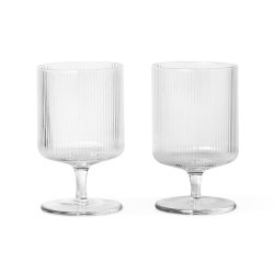 Ferm Living Ripple Vinglas - Klar - 2 stk