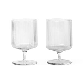 Ferm Living Ripple Vinglas - Klar - 2 stk