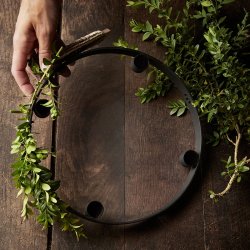 Ferm Living Rund Sort Messing Lysestage - Lille