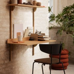 Ferm Living Sector Skrivebordshylde - Eg/Messing