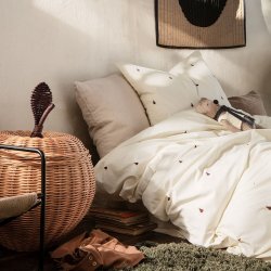 Ferm Living Pear Sengetj - Off-White/Cinnamon - 140x200 cm