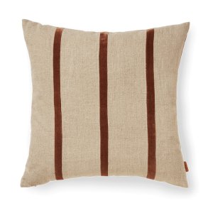 Ferm Living Senti Stripe Pude Linen/Carob Brown