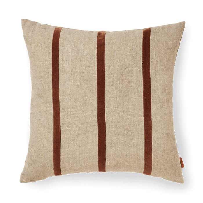 Ferm Living Senti Stripe Pude Linen/Carob Brown