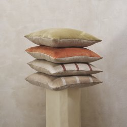 Ferm Living Senti Stripe Pudebetrk Linen/Carob Brown