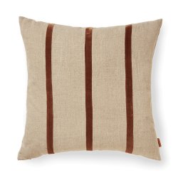 Ferm Living Senti Stripe Pudebetrk Linen/Carob Brown