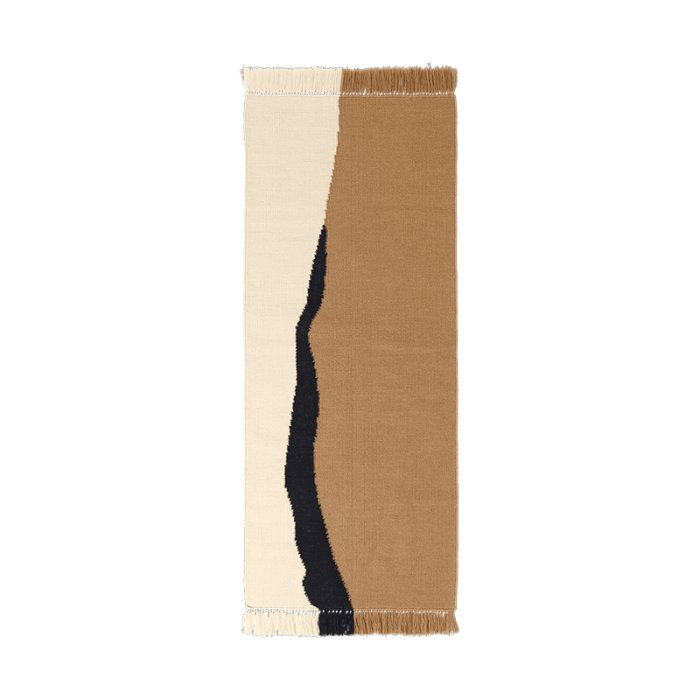 Ferm Living Soil Kelim Lber 70x180 cm Dark Sand/Off-white