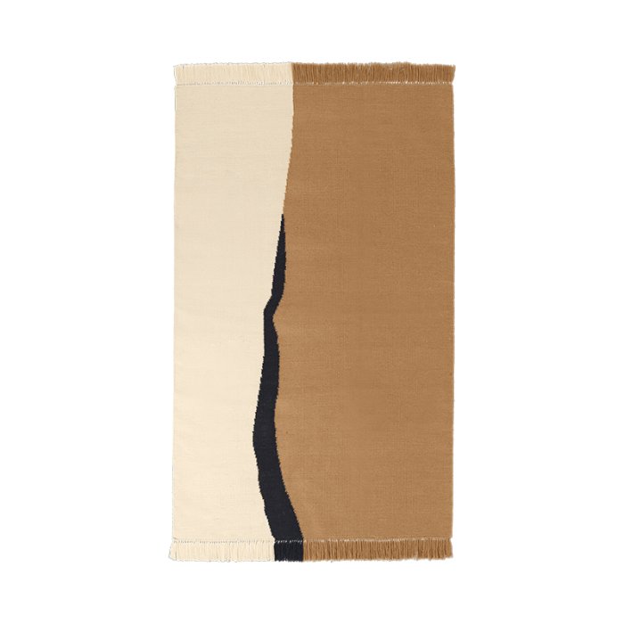 Ferm Living Soil Kelim Tppe 140x200 cm Dark Sand/Off-white