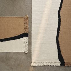 Ferm Living Soil Kelim Tppe 170x240 cm Dark Sand/Off-white