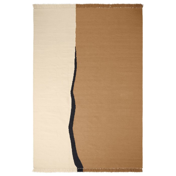 Ferm Living Soil Kelim Tppe 200x300 cm Dark Sand/Off-white