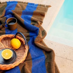 Ferm Living Blue Handle Tray Serveringsbakke - Natural/Blue