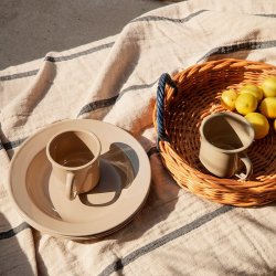 Ferm Living Blue Handle Tray Serveringsbakke - Natural/Blue