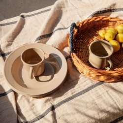 Ferm Living Yard Picnic Blanket Tppe - Sand/Black