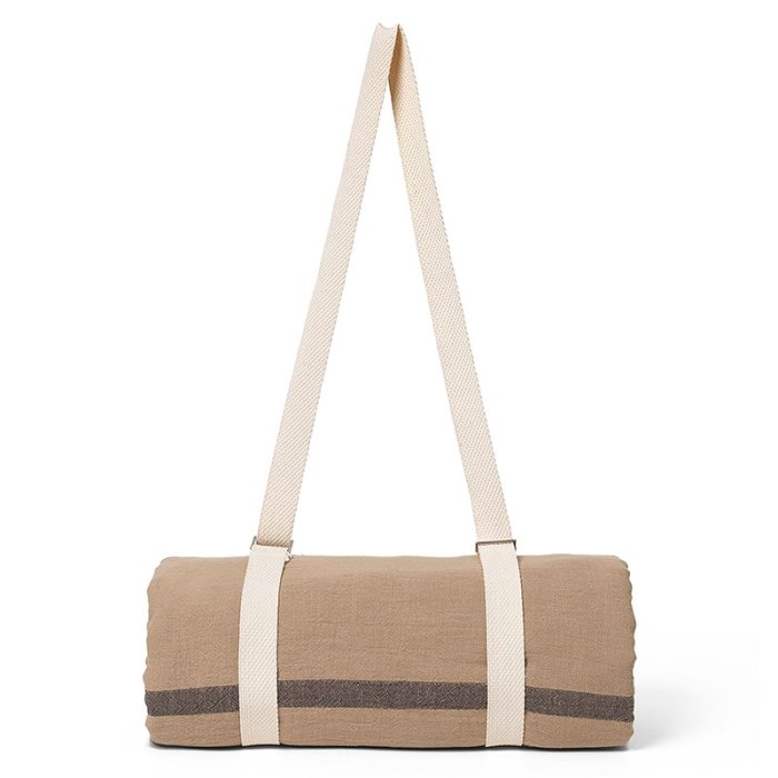 Ferm Living Yard Picnic Blanket Tppe - Sand/Black