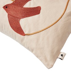 Ferm Living Swif Bird Embroidered Pude 60x40 cm
