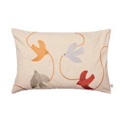 Ferm Living Swif Bird Embroidered Pude 60x40 cm