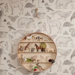 Ferm Living - Tapet - Katie Scott - Animals - Off-White