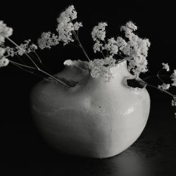 Ferm Living Tereo Rund Vase H18cm Off-White Speckle