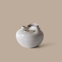 Ferm Living Tereo Rund Vase H18cm Off-White Speckle